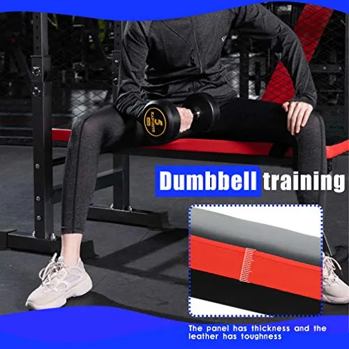 Adjustable Weight Bench Workout Bench for Full Body Exercise Olympic Weight Bench Folding Barbell Rack Stand