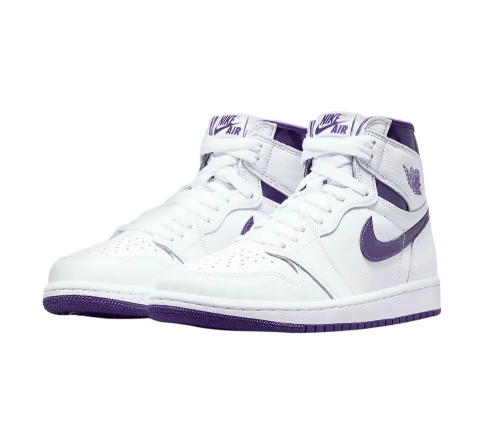 Air Jordan 1 Retro High OG White & Court Purple