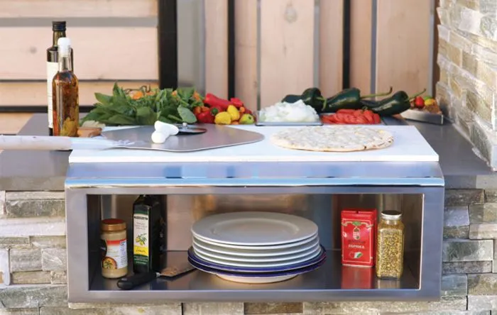 Alfresco: 30" Plate & Garnish Rail w/ Food Pans