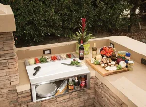 Alfresco: 30" Plate & Garnish Rail w/ Food Pans