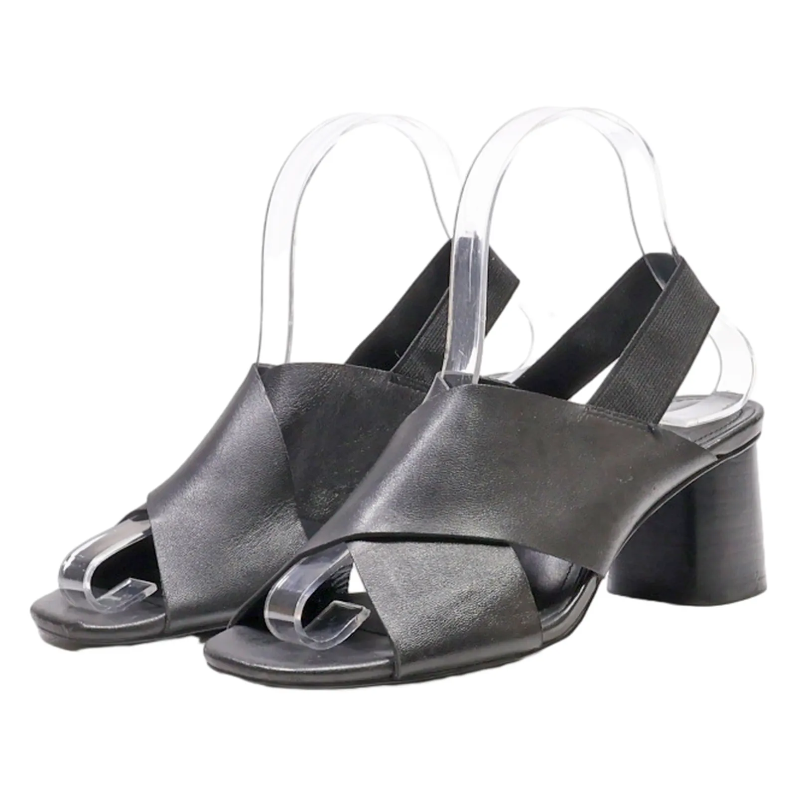 & OTHER STORIES Block Heels Black Leather Womens UK 4.5