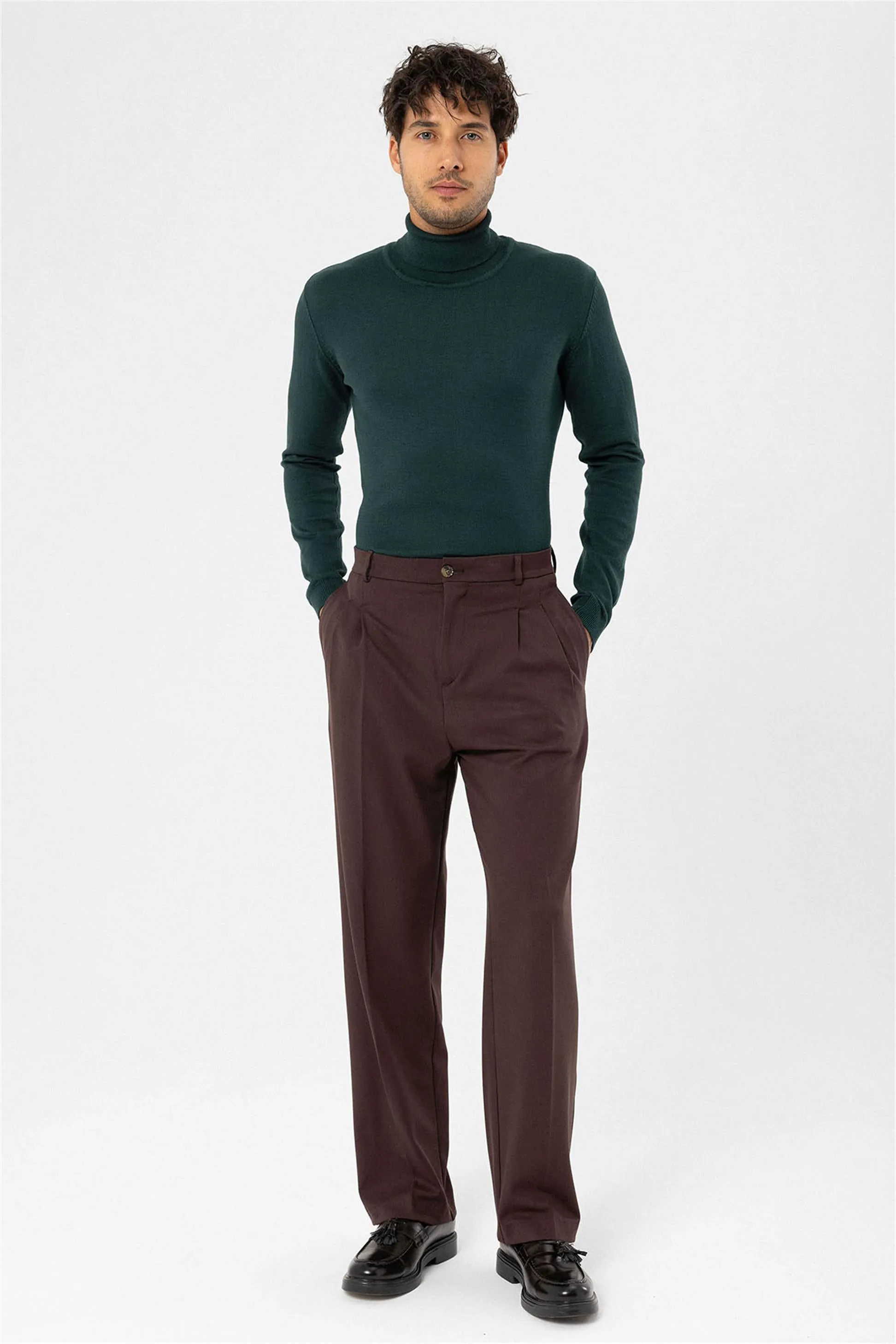 ANT High Waist Pleated Comfortable Fit Men's Trousers - Greenville
