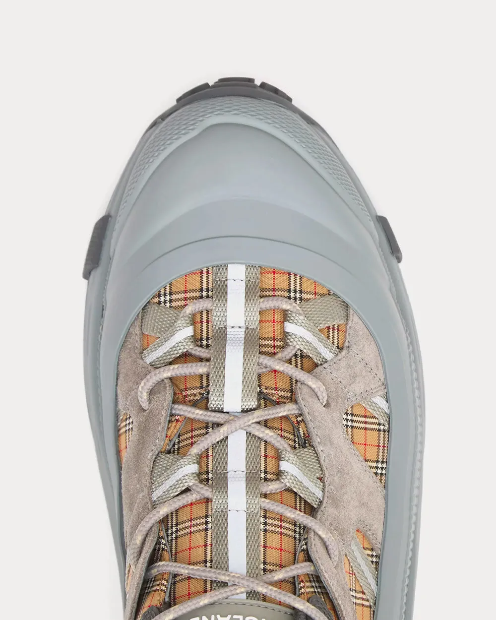 Arthur Check & Suede Grey Low Top Sneakers