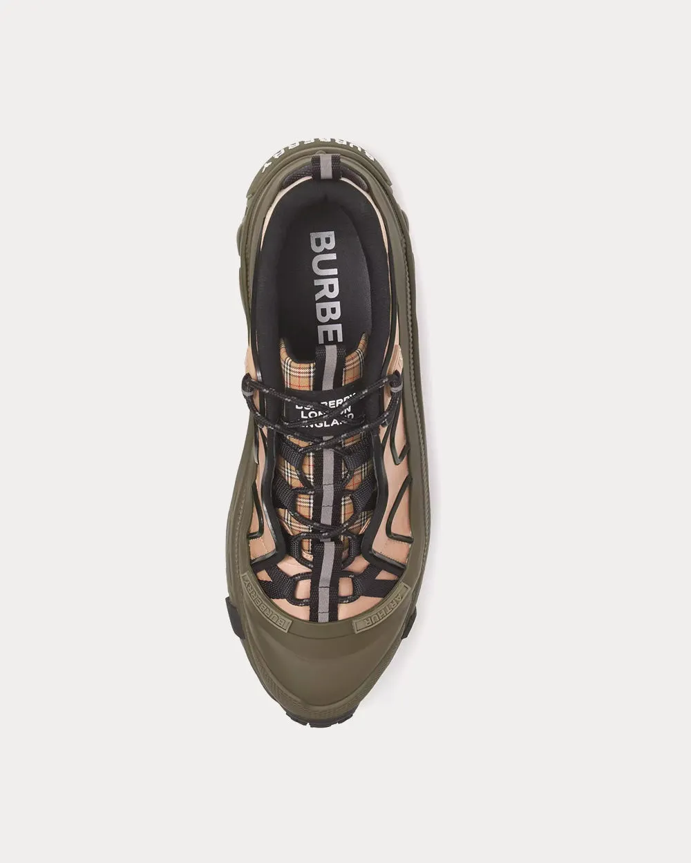 Arthur Check & Technical Beige / Khaki Low Top Sneakers