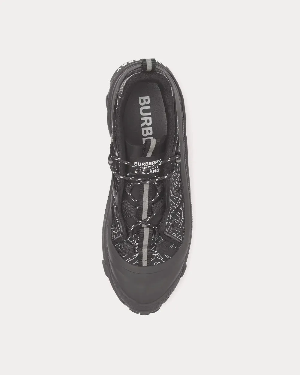 Arthur Monogram Print Nylon Black Low Top Sneakers