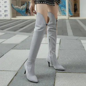 Autumn And Winter Pointed Elastic High Tube Boots