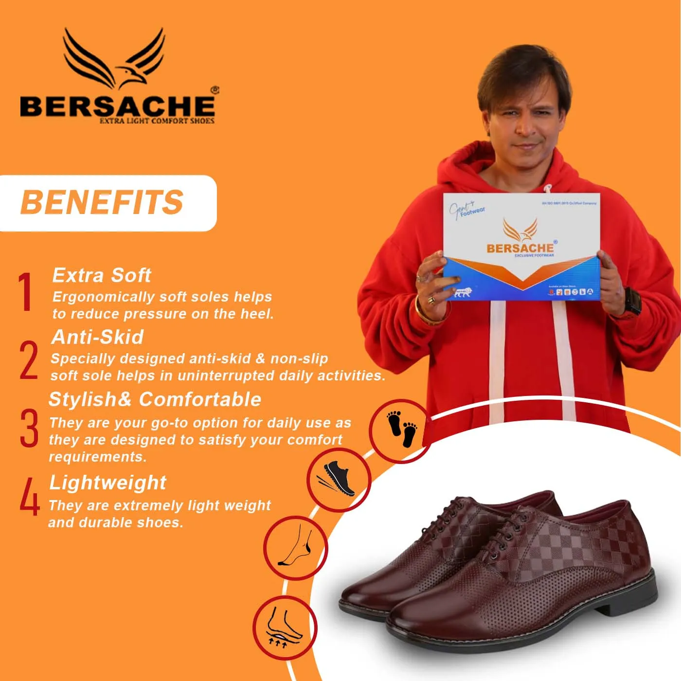 Bersache Sneaker, Loafers ,Casual with extra comfort snearkers for men 9097 (Brown)