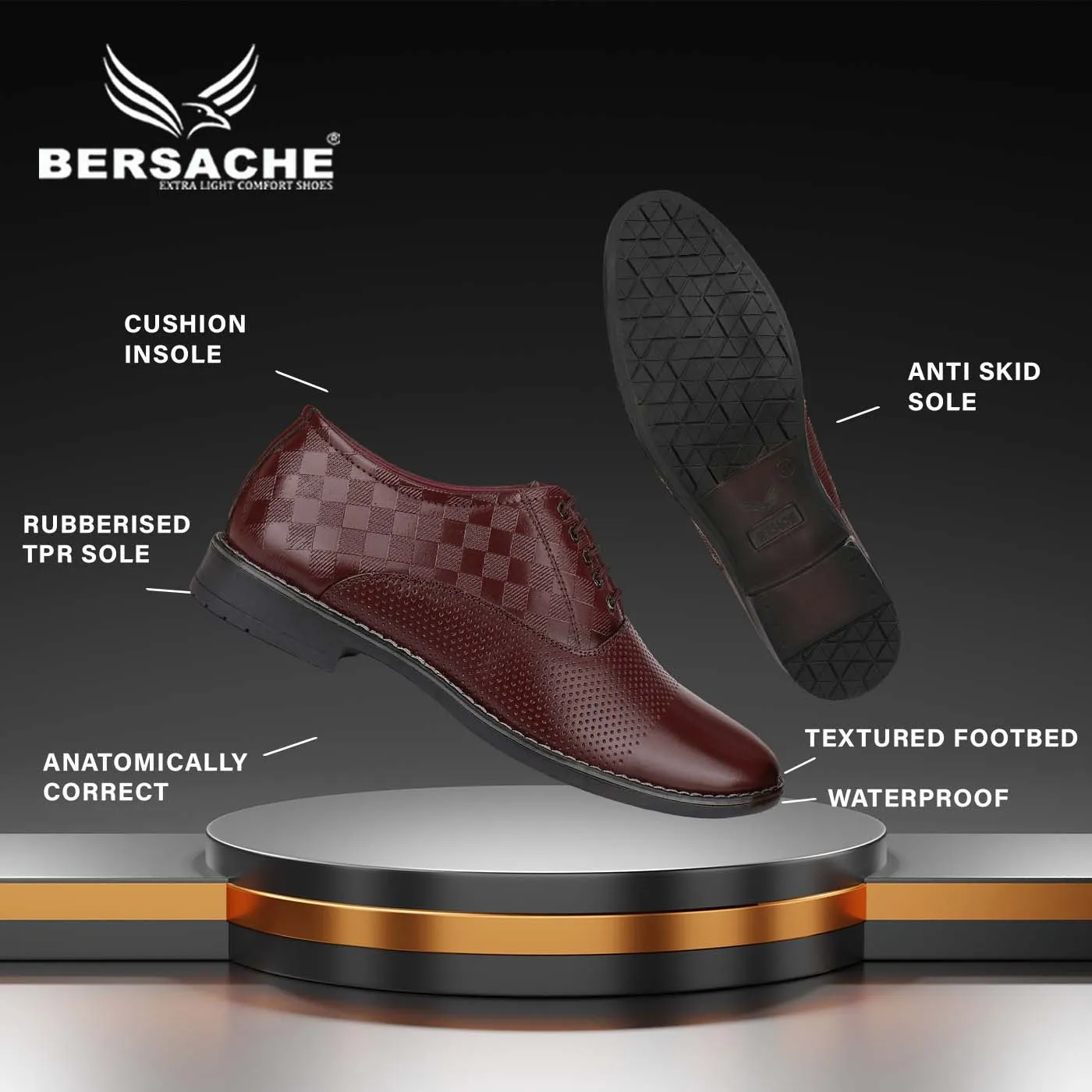 Bersache Sneaker, Loafers ,Casual with extra comfort snearkers for men 9097 (Brown)