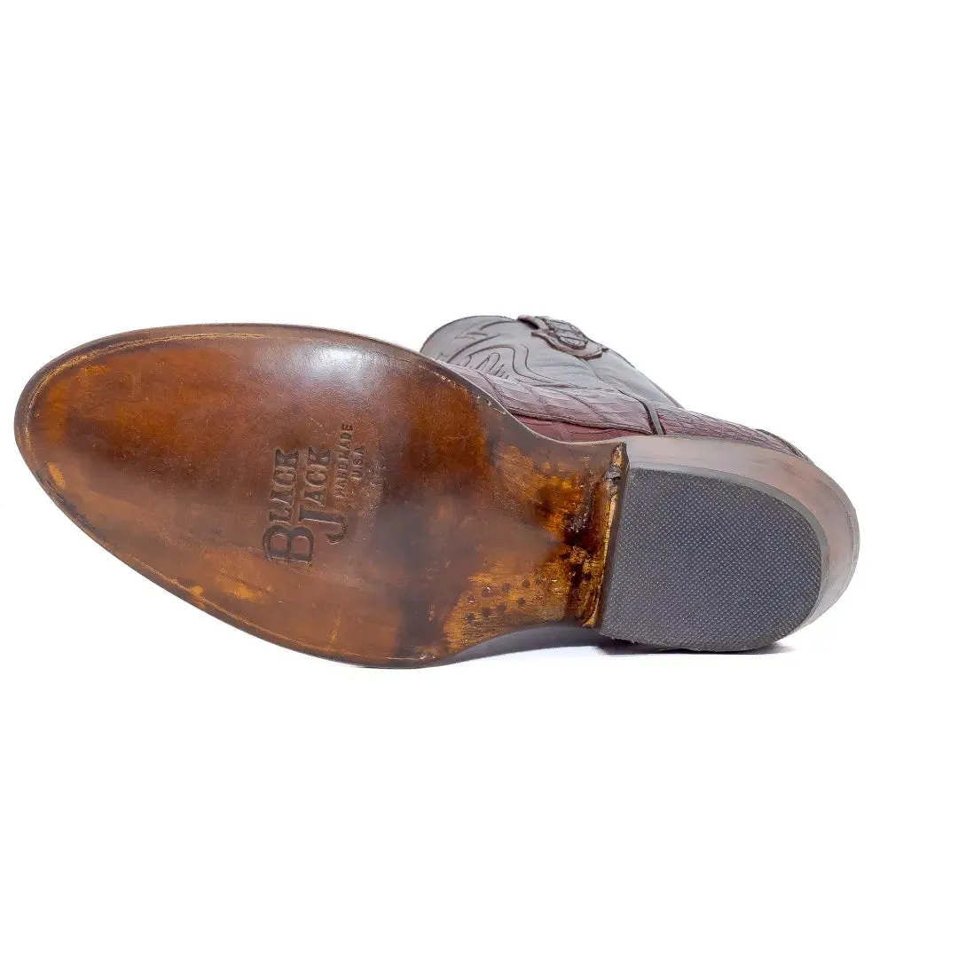 Black Jack Men's 12" Cowboy Boots Caiman Tail