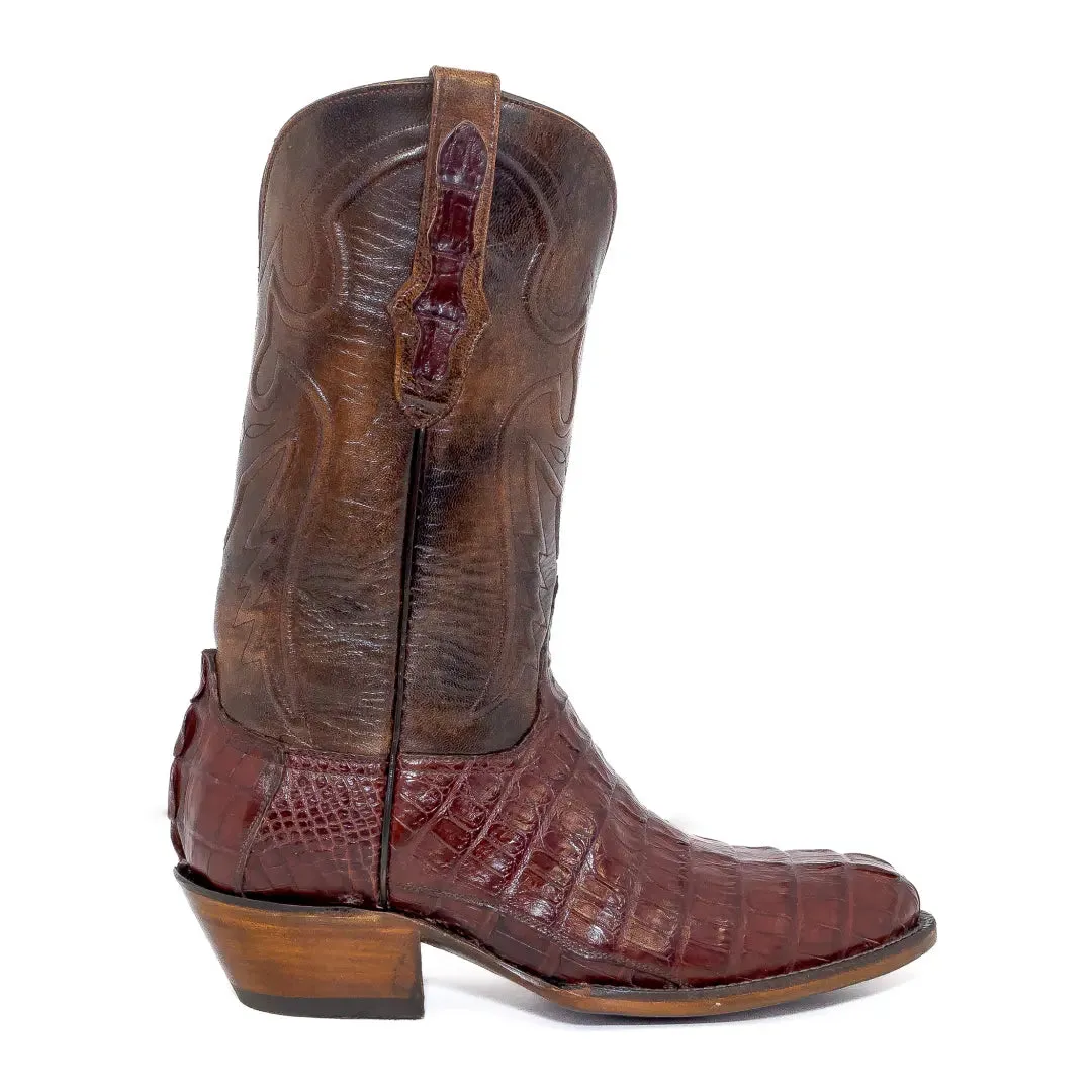 Black Jack Men's 12" Cowboy Boots Caiman Tail