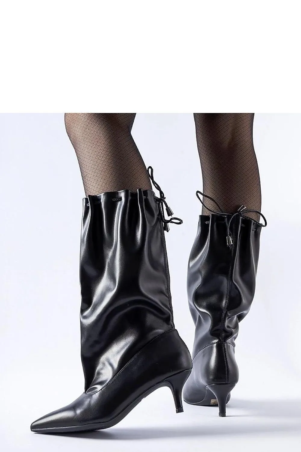 Black stiletto heeled boots