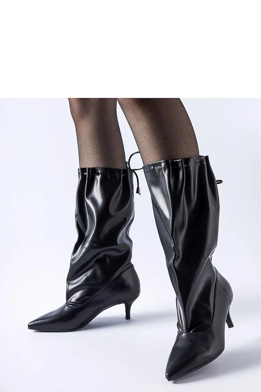 Black stiletto heeled boots