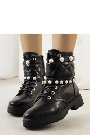 Black synthetic leather boots