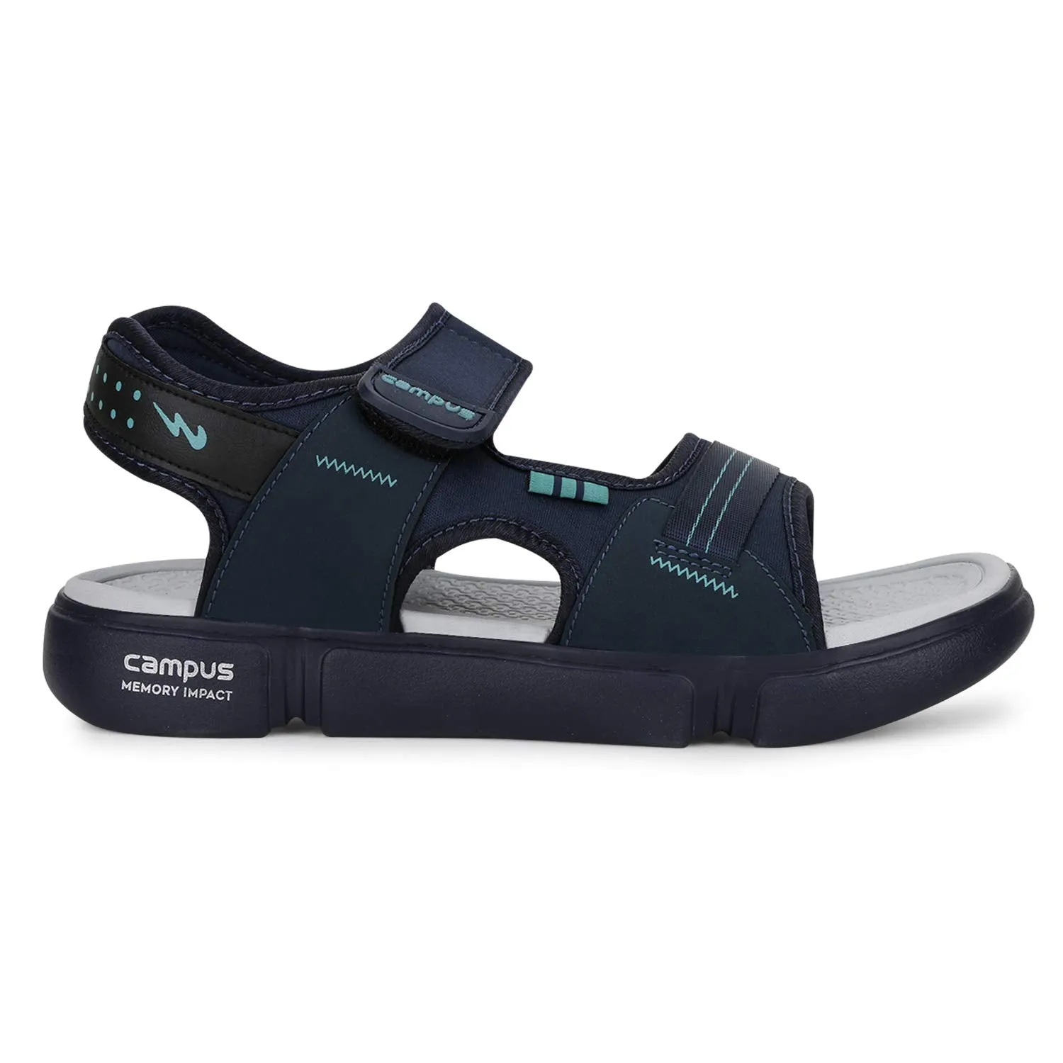 Campus Men's SD-057 Navy/BLK/T.BLU Sports Sandals - 8UK 3K-SD-057A