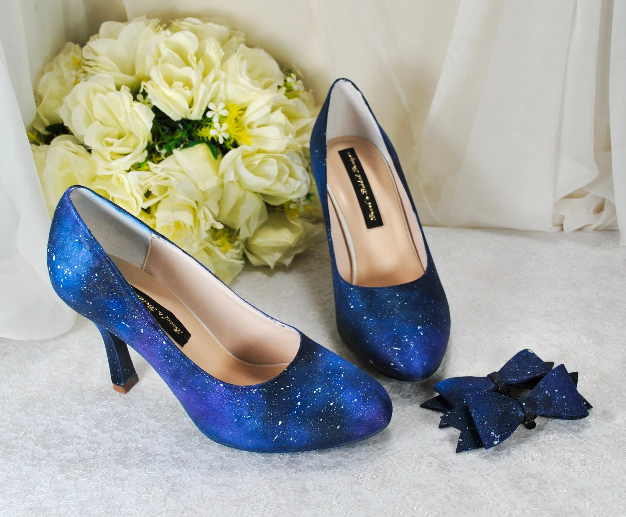 Celestial Bridal Shoes, Hand Painted