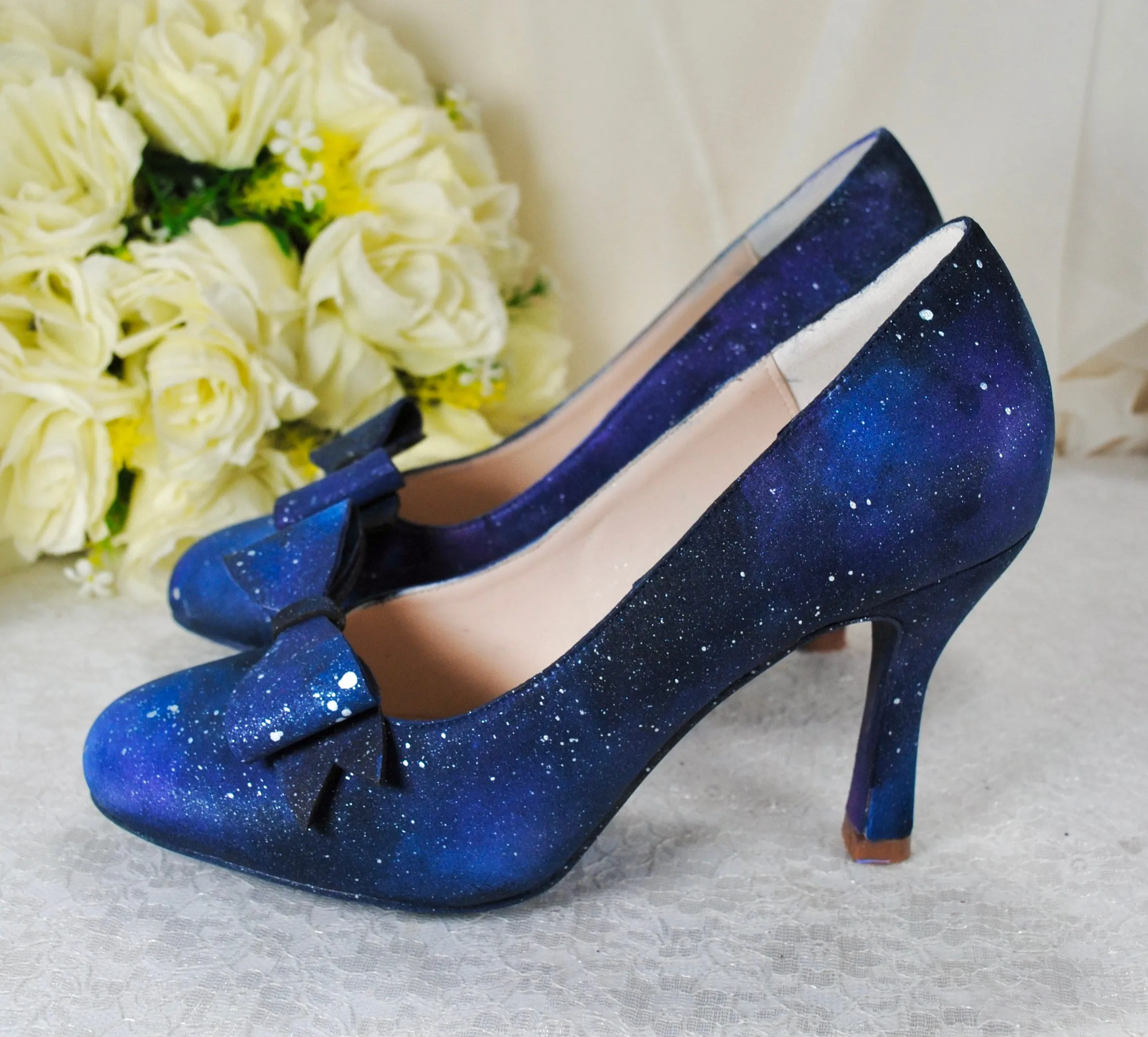 Celestial Bridal Shoes, Hand Painted