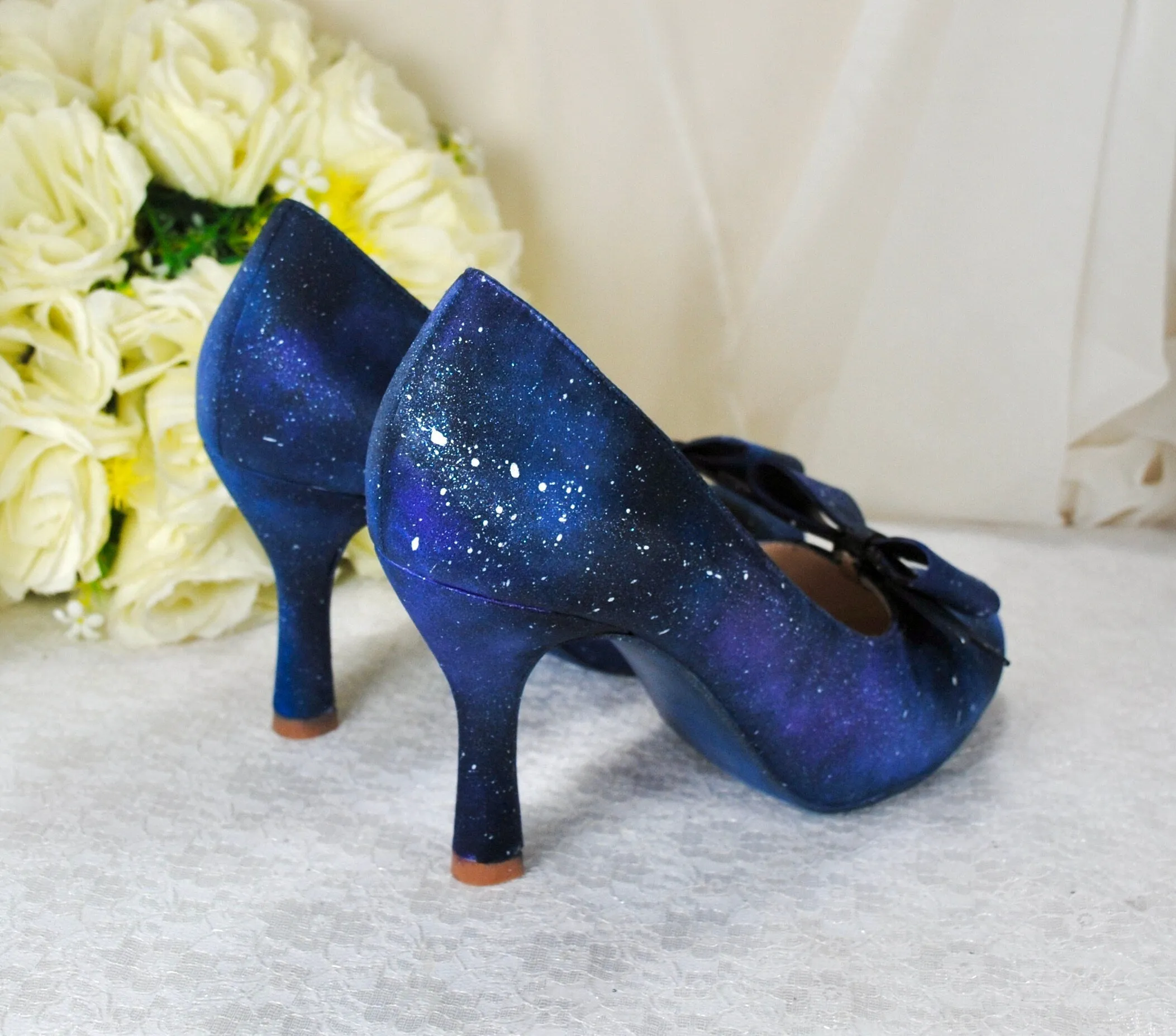 Celestial Bridal Shoes, Hand Painted
