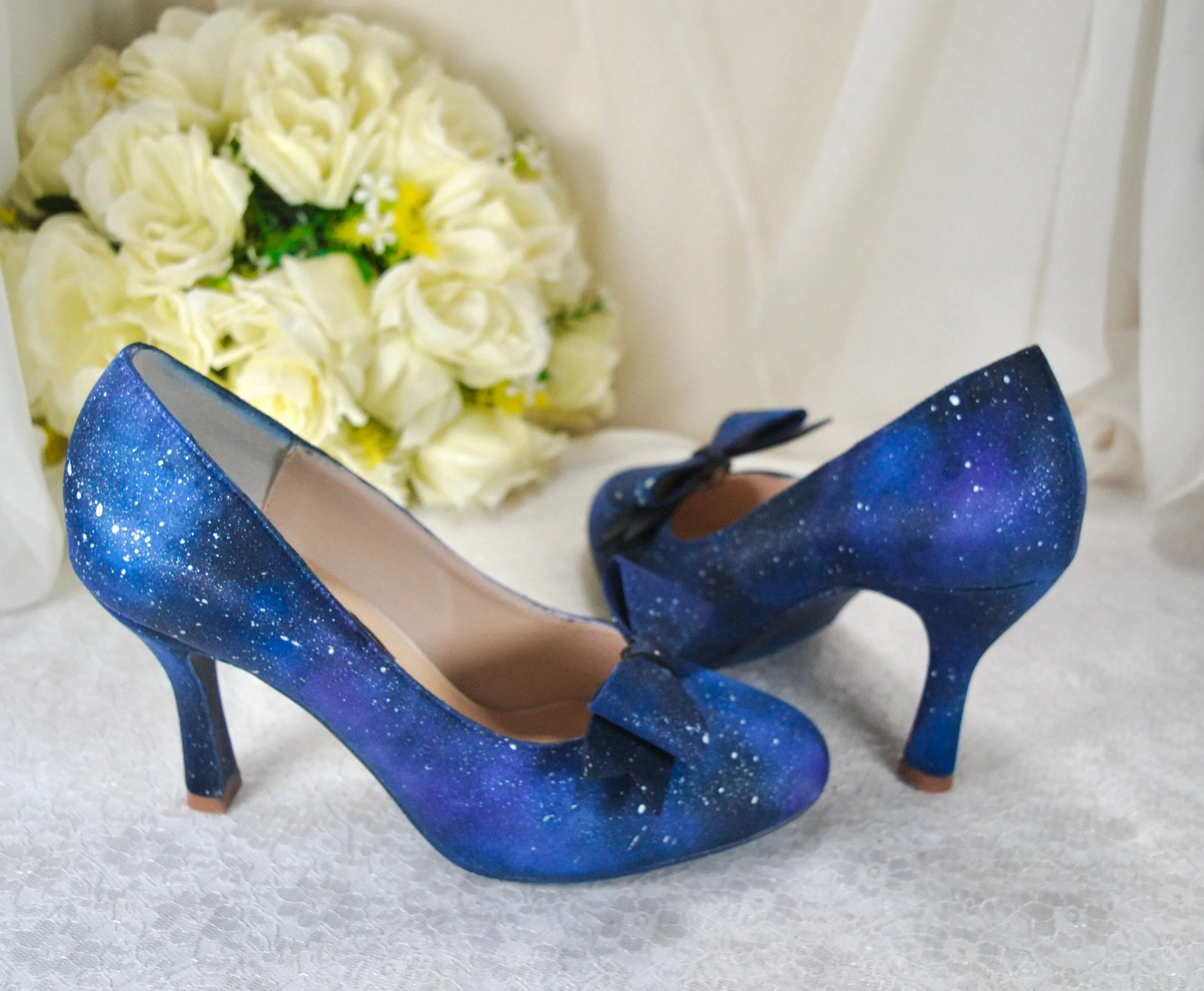 Celestial Bridal Shoes, Hand Painted