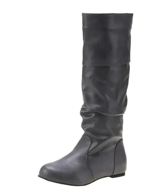 Chic Round Toe Slip On Boots for Women – High-Cylinder, Non-Slip, Wear-Resistant Design, Sizes 35-43