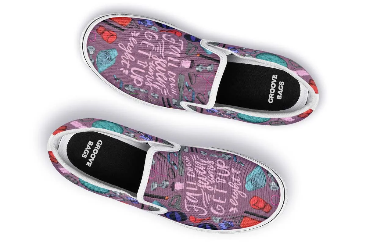 Exercise Quote Slip-On Shoes