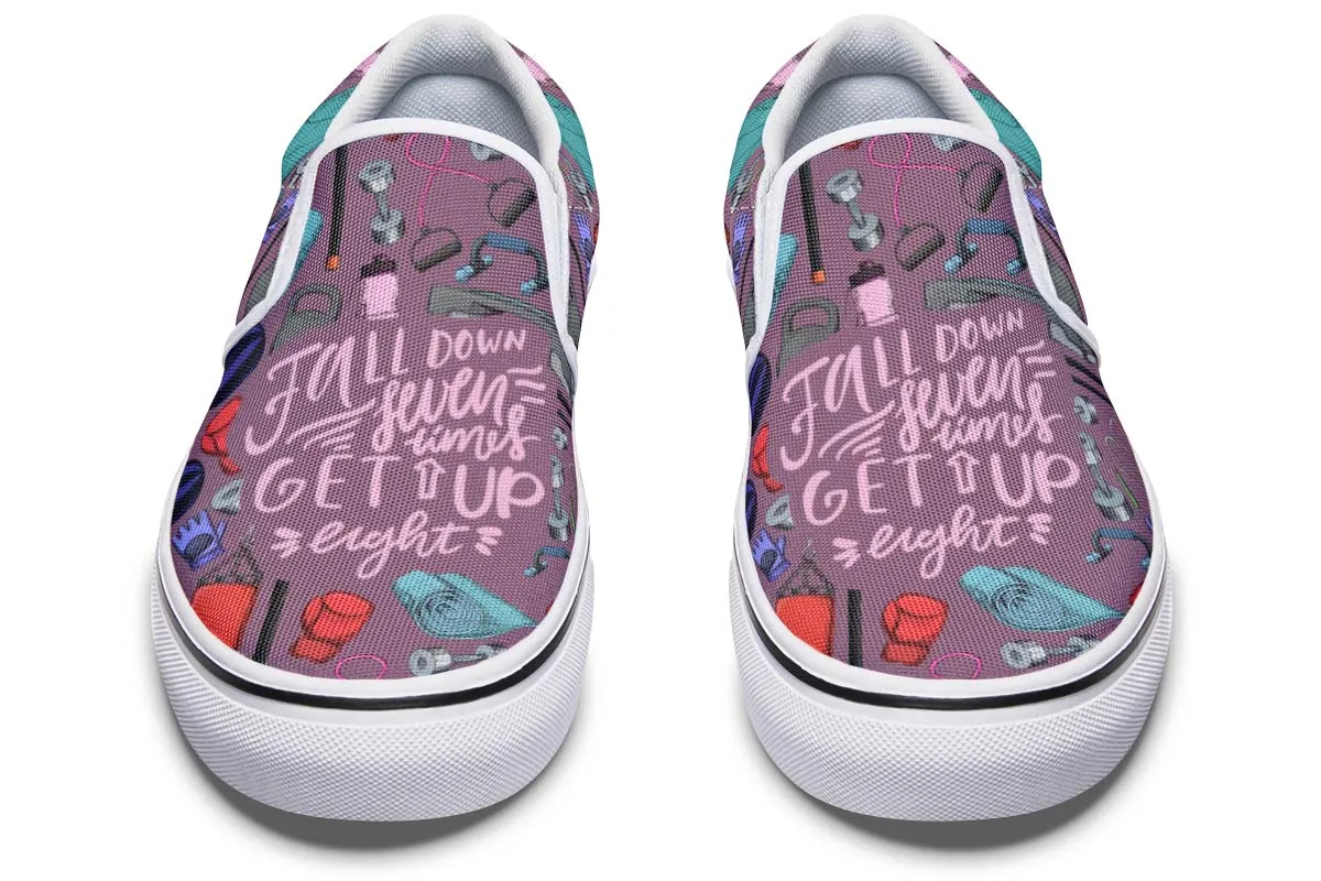 Exercise Quote Slip-On Shoes
