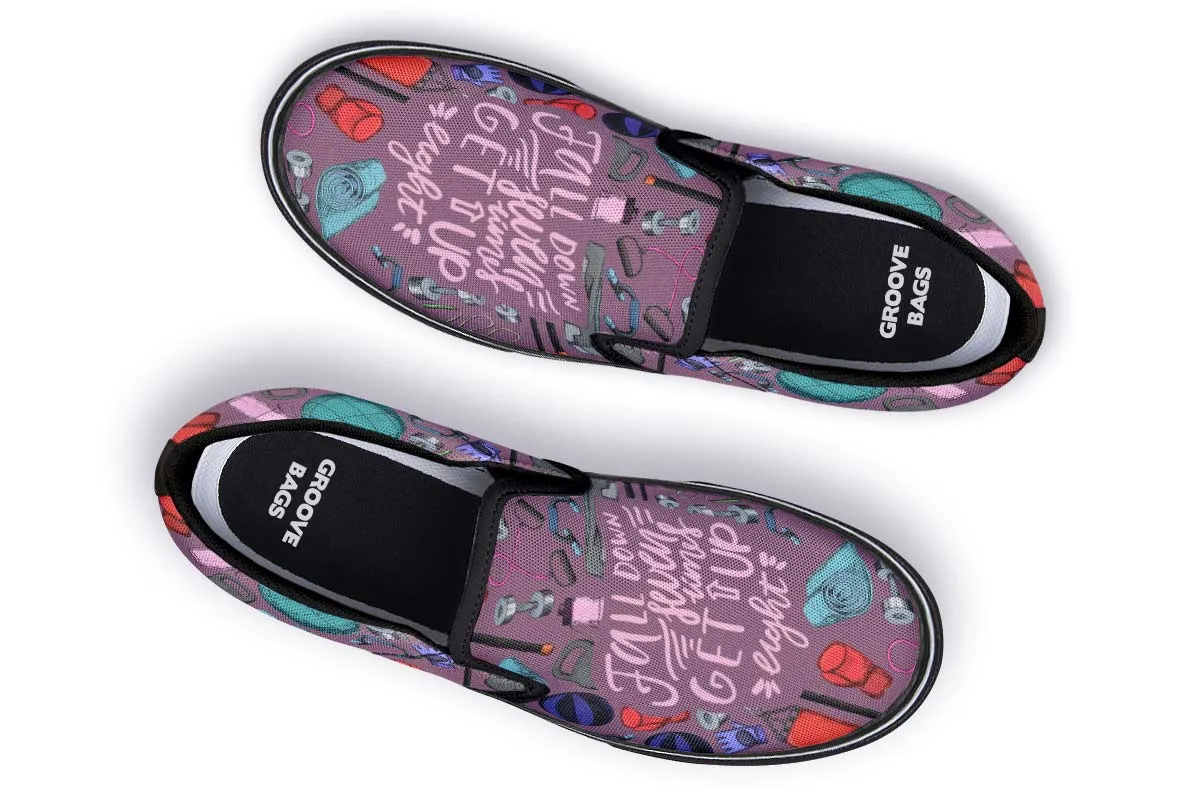 Exercise Quote Slip-On Shoes