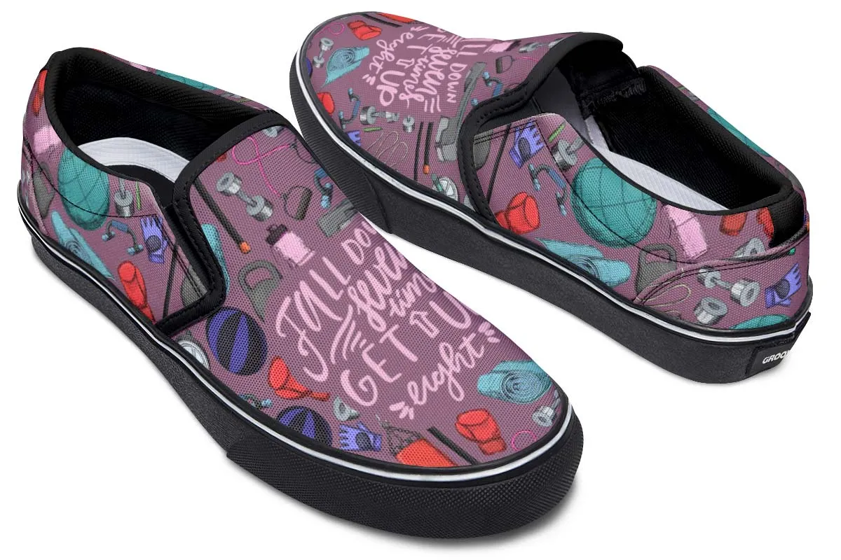 Exercise Quote Slip-On Shoes