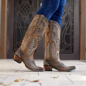 Fashion Rhinestone Round Toe Low Heel Knight Boots