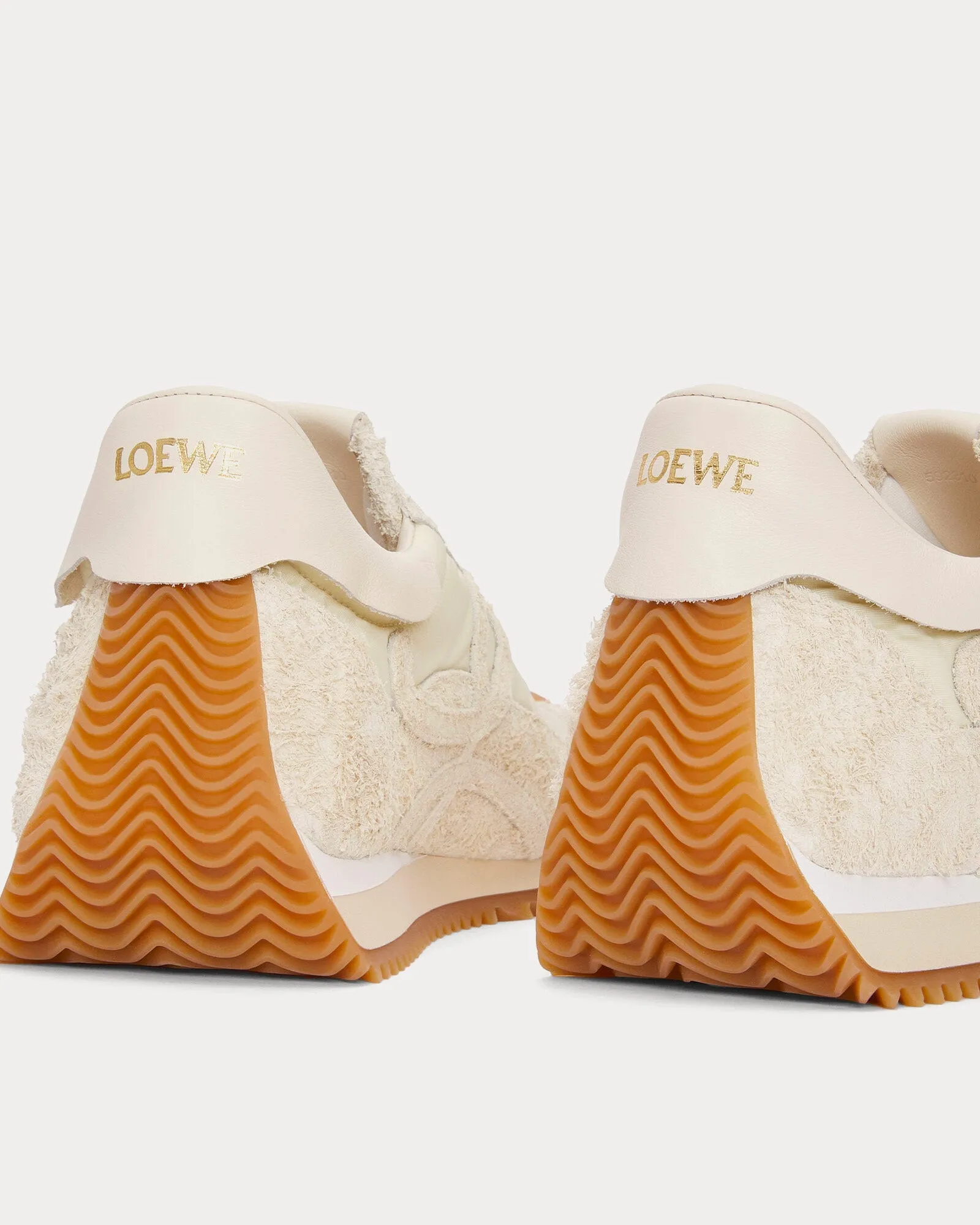 Flow Runner Nylon & Suede Canvas / Soft White Low Top Sneakers