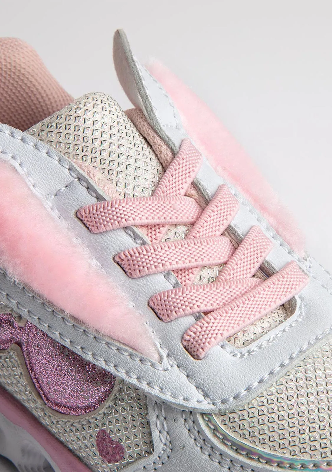 Girl's Pink With Lights Bunny Sneakers