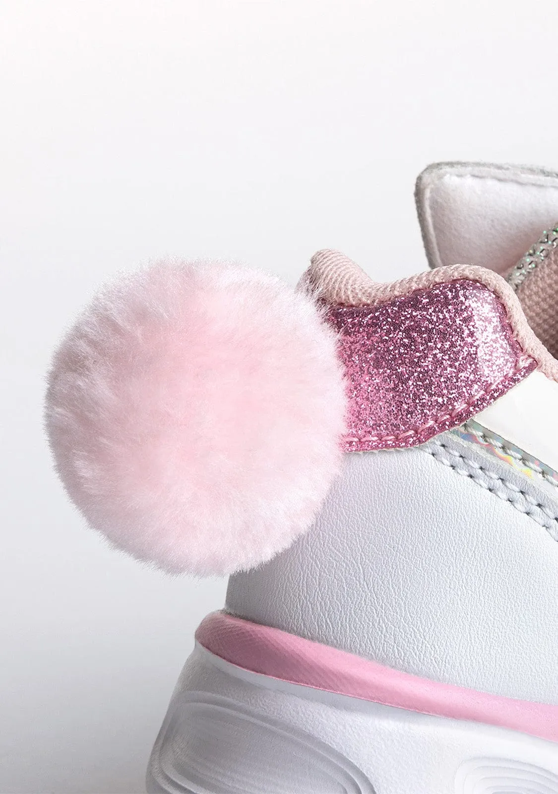 Girl's Pink With Lights Bunny Sneakers