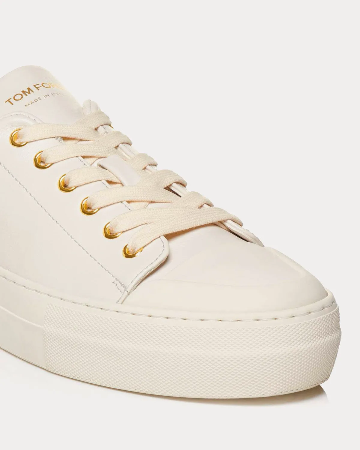 Grace Smooth Leather Chalk Low Top Sneakers