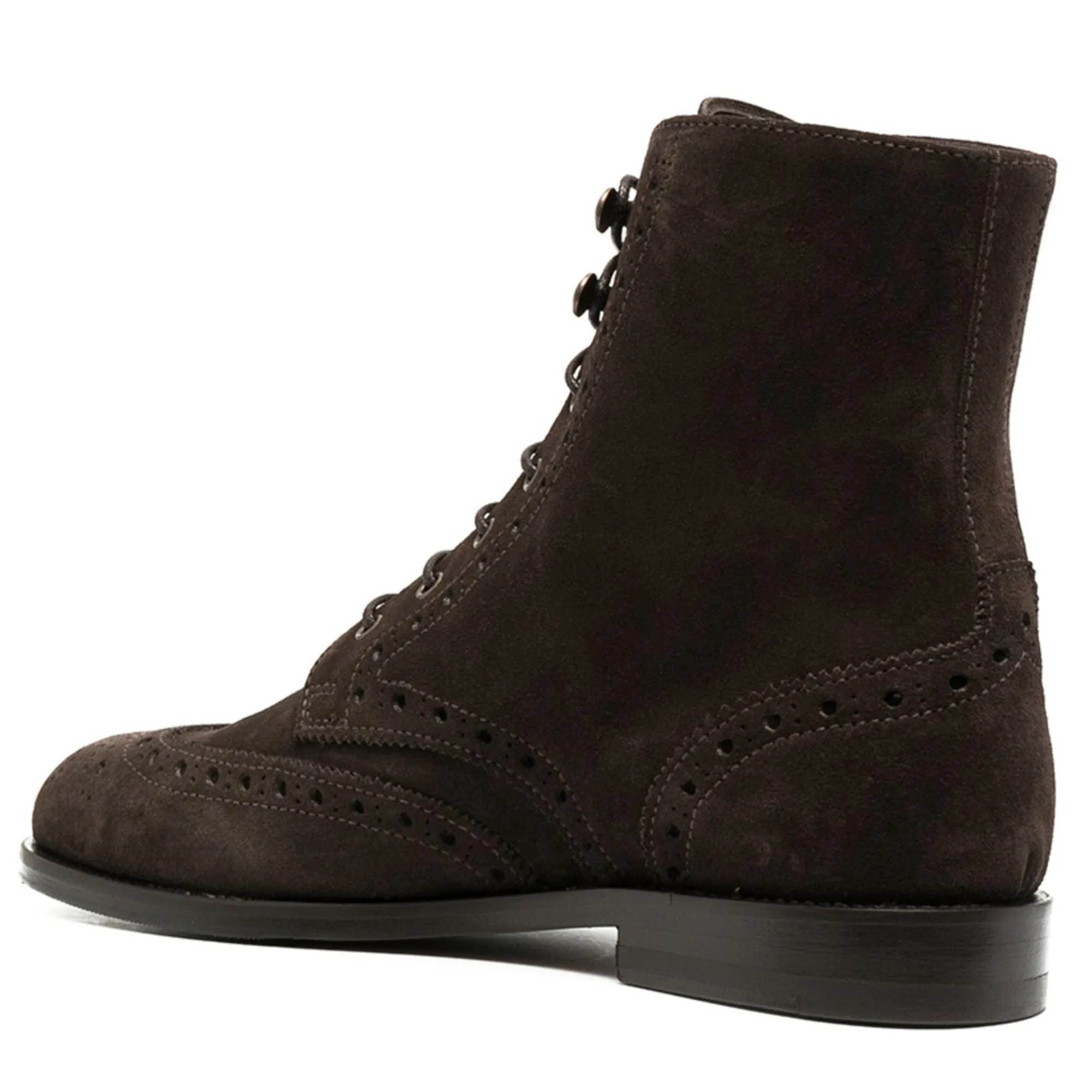 Handmade Custom Dark Brown Suede Leather Boots For Men