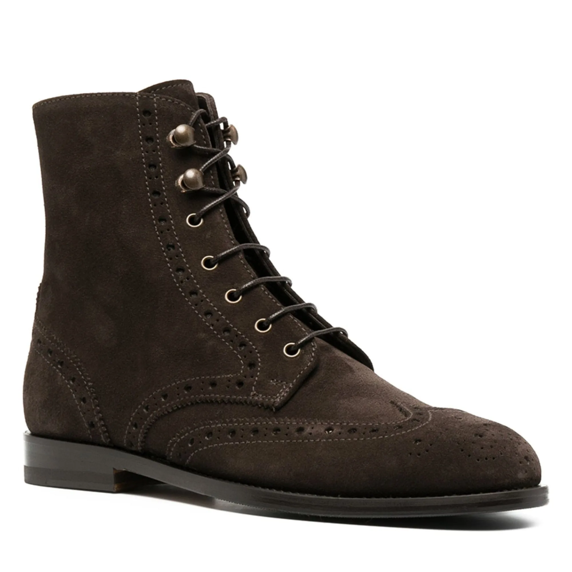 Handmade Custom Dark Brown Suede Leather Boots For Men