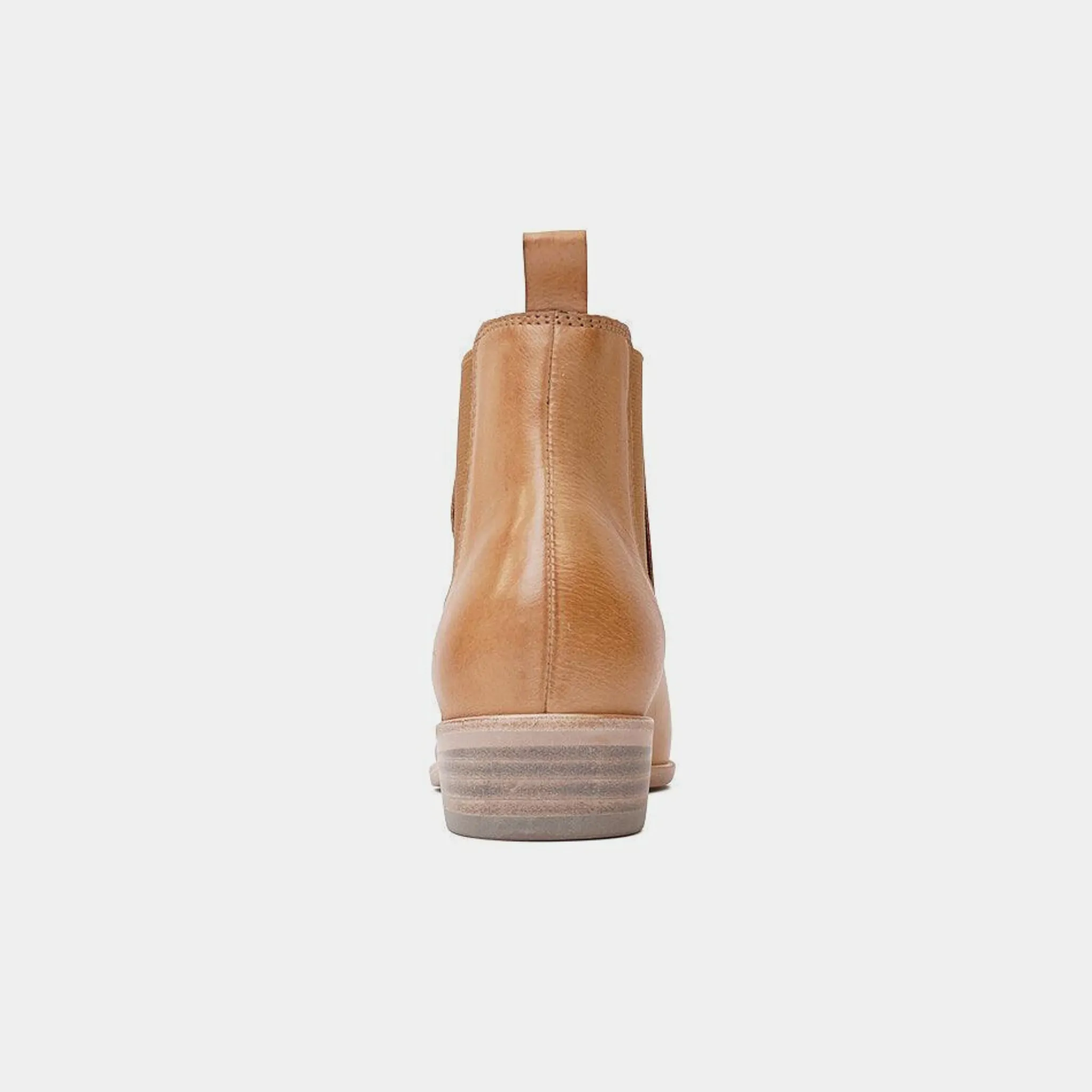 Intan Dark Tan Leather Ankle Boots