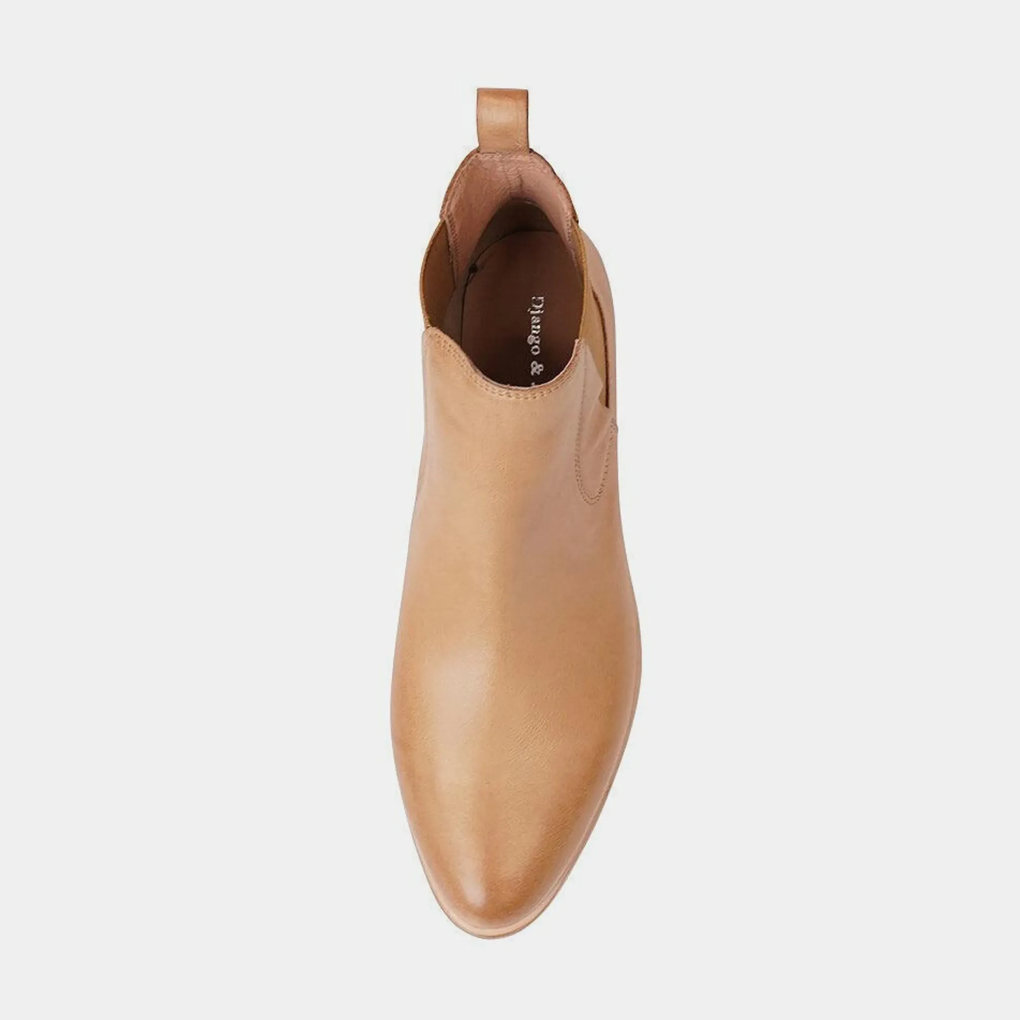 Intan Dark Tan Leather Ankle Boots