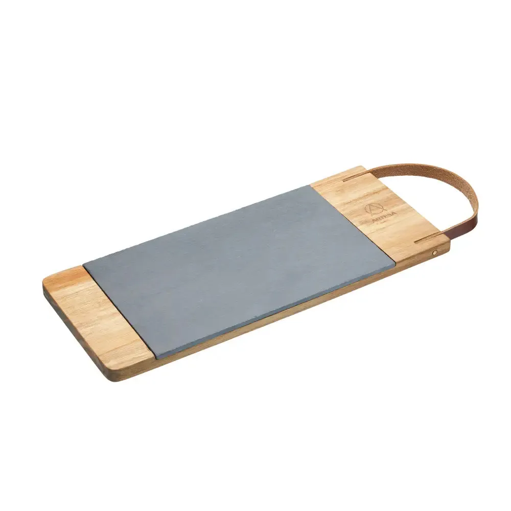 Kitchen Craft Artesa Acacia Wood And Slate Serving Board