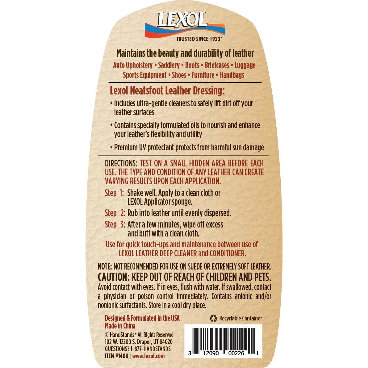 LEXOL Neatsfoot Leather Dressing (8 oz)