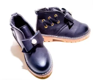 Little Black Booties with Custom Top Bows