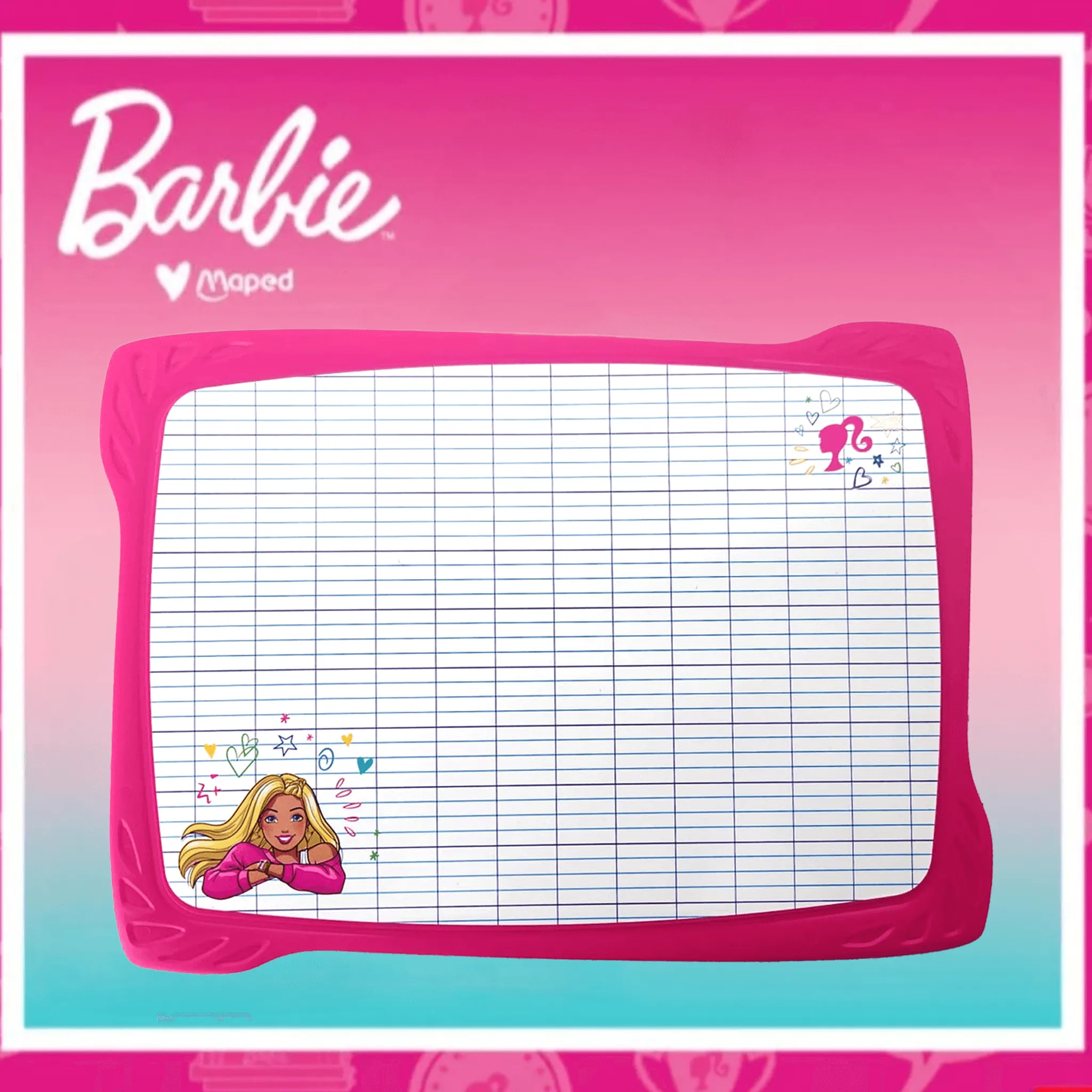 Maped Barbie Whiteboard, Clip and Marker