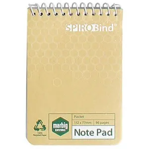 Marbig 100% Recycled Notebook 96 Page 80 X 115Mm