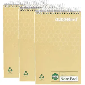 Marbig 100% Recycled Reporter Notebook 300 Page 128 X 210Mm