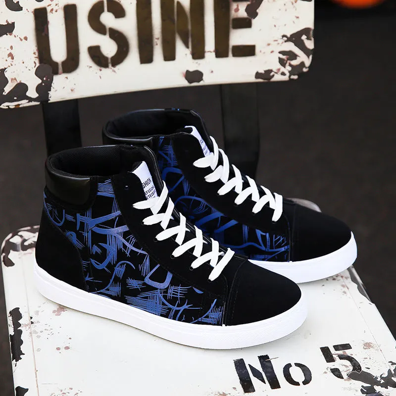 Men Graphic High Top Sneakers