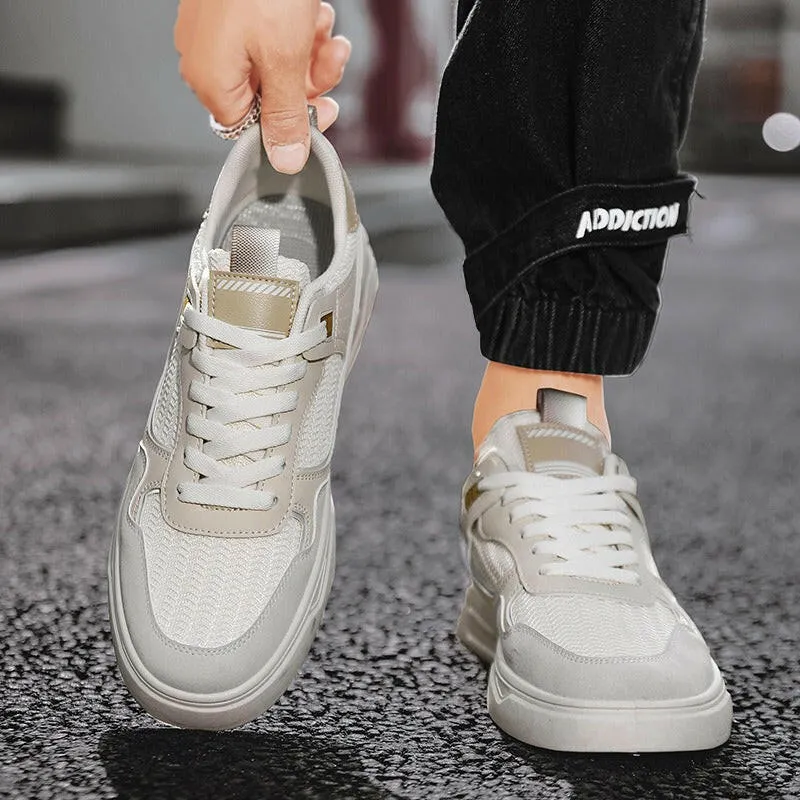 Men's Colored Skateboarding Shoes – Breathable and Trendy Low-Top Sports Shoes