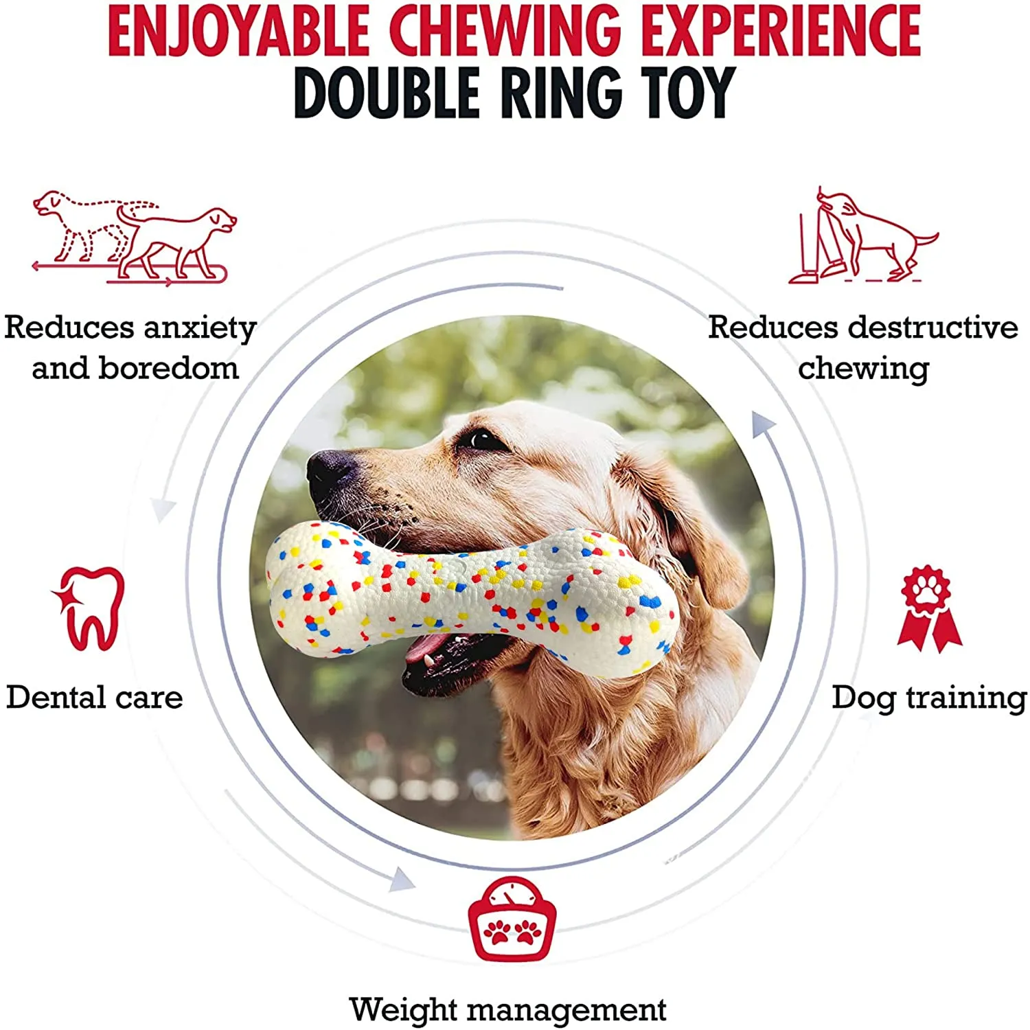 Natural Rubber Pop Chew Toy Bone 26m