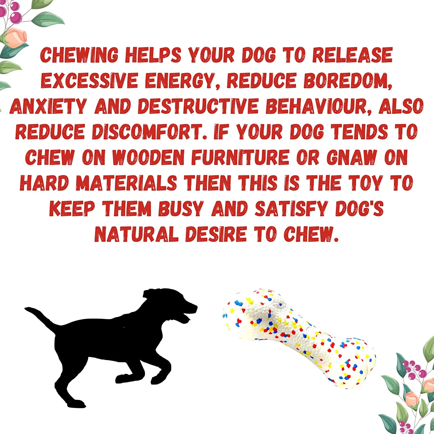 Natural Rubber Pop Chew Toy Bone 26m