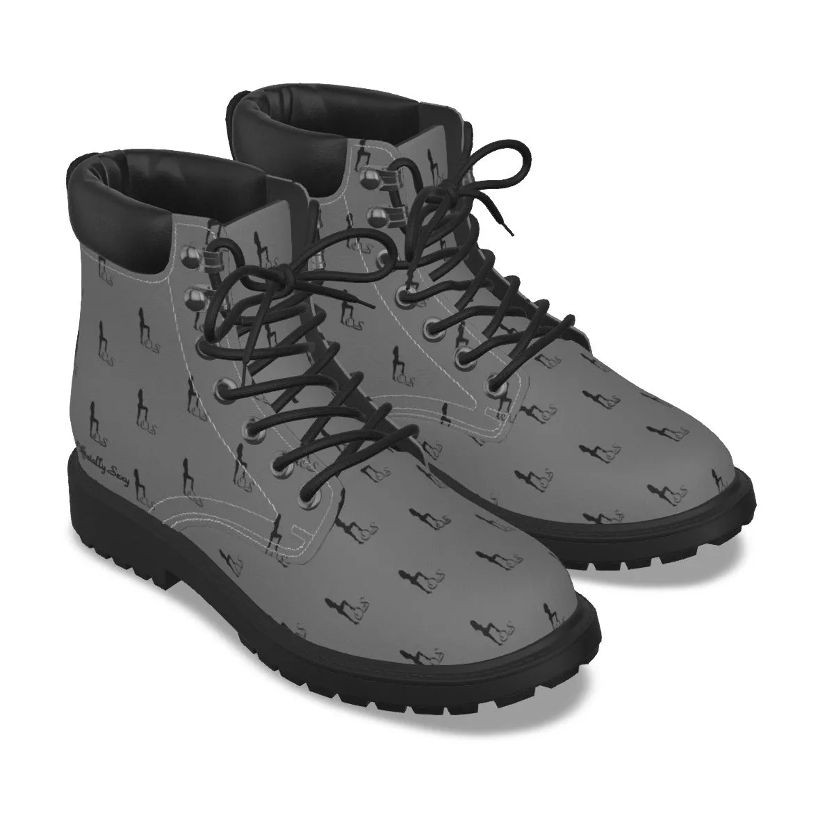 Officially Sexy Dark Grey & Black Skyline Women's Short Boots