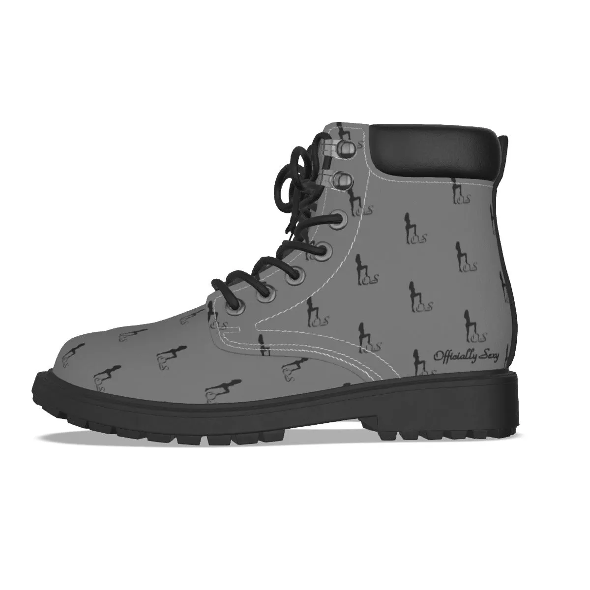 Officially Sexy Dark Grey & Black Skyline Women's Short Boots
