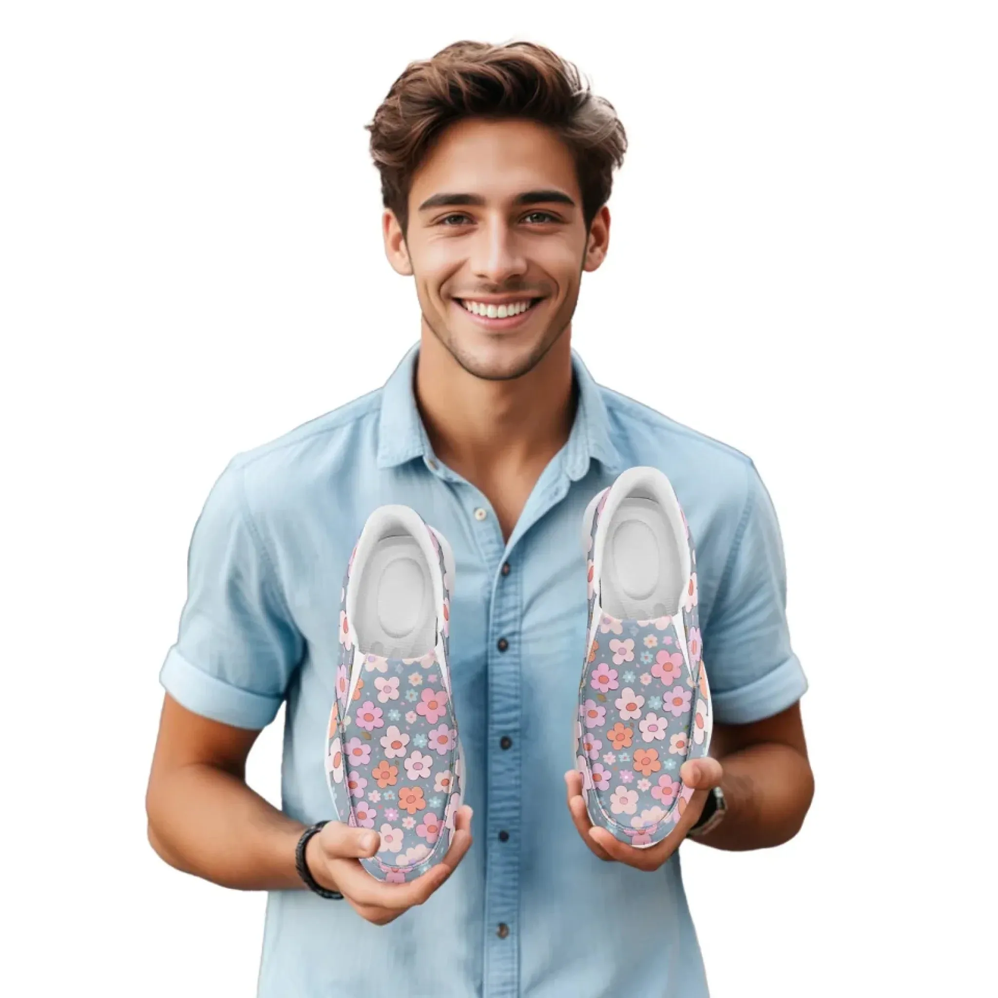Personalized Mother's Day Sneakers, Custom Floral Design Slip On Shoes, Unique Gift