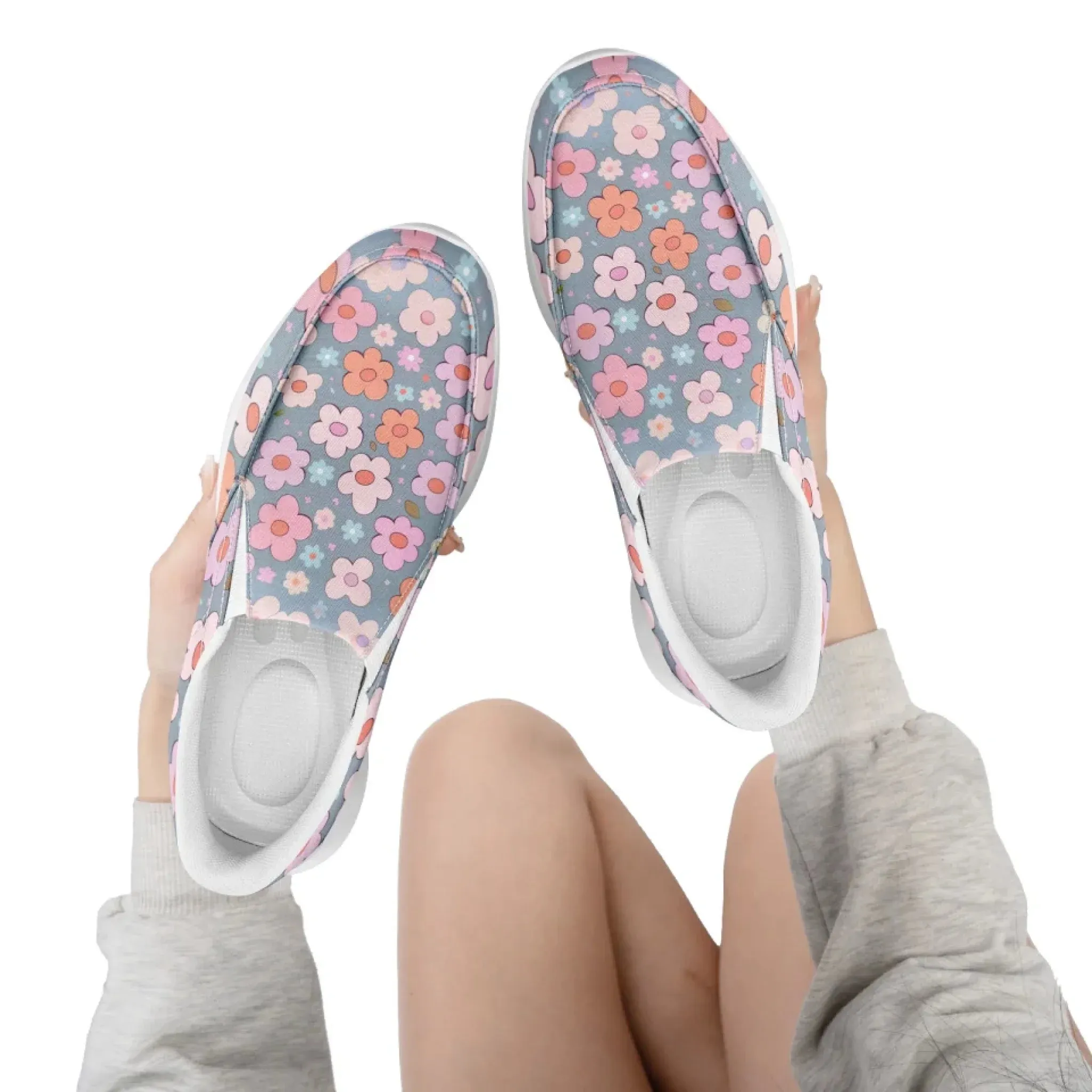 Personalized Mother's Day Sneakers, Custom Floral Design Slip On Shoes, Unique Gift